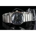 GENTLEMENS SEIKO BELL MATIC AUTOMATIC WRISTWATCH, circular black dial with white arabic numerals and