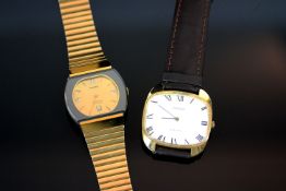 PAIR OF WATCHES INCL TISSOT STYLIST RADO DIASTAR, tissot, manually wound, gold plated,currently