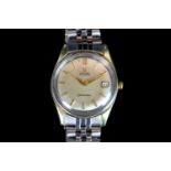 GENTLEMENS OMEGA SEAMASTER WRISTWATCH, circular silver dial with hour markers, date at 3 0'clock,