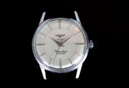 GENTLEMENS LONGINES FLAGSHIP AUTOMATIC 'FAB SUISSE' DIAL WRISTWATCH, circular off white dial with