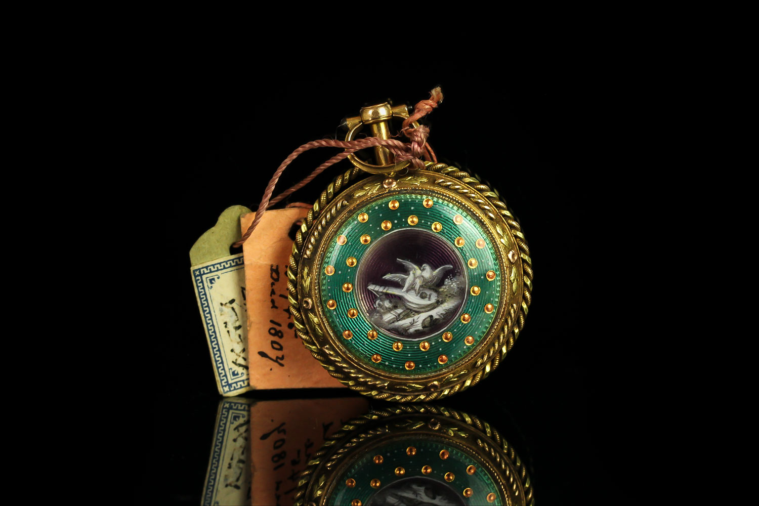 VINTAGE FERDERNAND BERTHOUD- PARIS OPEN FACED FRENCH ENAMEL POCKET WATCH, CIRCA 1800, round, white - Image 2 of 2