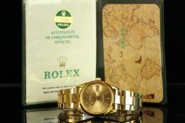 GENTLEMENS ROLEX OYSTER PERPETUAL DATE WRISTWATCH W/ PAPERS REF. 15505, circular champagne 'ghost'