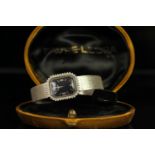 LADIES 18CT WHITE GOLD VINTAGE FAVRE LEUBA WITH DIAMOND SET BEZEL, MODEL 57877Bstamped 18k,