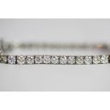 Diamond line bracelet, set with 48 round brilliant cut diamonds totalling approximately 9.25ct, 4