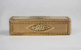 Victorian continental gold box, rose gold case, detailed with yellow, white and rose gold floral