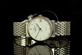 GENTLEMANS IWC 2814453, round, silver dial and hands, silver baton markers,date aperture at 3 o