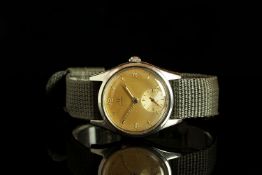 GENTLEMENS OMEGA WRISTWATCH REF. 2536, circular patina sunset dial with diamond hour markers and