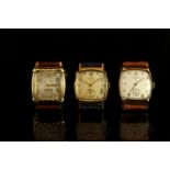 GROUP OF 3 ELGIN WATCHES, elgin de luxe is gold filled, other two are gold plated, de luxe is