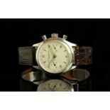 GENTLEMANS VINTAGE BAUME & MERCIER CHRONOGRAPH 1922 CIRCA 1950s, round, white dial with gold