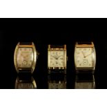 GROUP OF 3 WATCHES INCL. BULOVA MONARCH ELGIN, all three watches are gold plated with stainless