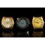 GROUP OF TISSOT X2 CERTINA X1 NOS WRISTWATCHES, tissot pr 518 has a two tone blue dial with a date