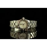 LADIES DIAMOND SET TAG HEUER AQUARACER , MODEL WAF141G,round,white diamond dot dial with silver