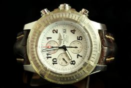GENTLEMANS BREITLING SUPER AVENGER CHRONOGRAPH MODEL A13370,rouNd,white dial with black