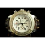 GENTLEMANS BREITLING SUPER AVENGER CHRONOGRAPH MODEL A13370,rouNd,white dial with black