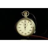 VINTAGE STOPWATCH CIVIL AIR MINISTRY ISSUED, circular off white dial with black arabic numerals