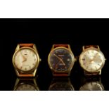 GROUP OF 3 WALTHAM WATCHES, all three watches are gold plated, one missing a crown, case sizes range