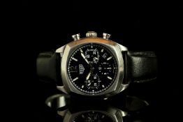GENTLEMENS TAG HEUER MONZA CHRONOGRAPH WRISTWATCH, circular black triple register dial with silver