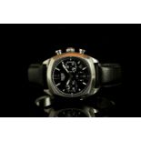 GENTLEMENS TAG HEUER MONZA CHRONOGRAPH WRISTWATCH, circular black triple register dial with silver