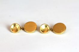 .Pomellato 18ct cufflinks, 18ct yellow gold plain button cufflinks, approximately 13g gross