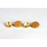 .Pomellato 18ct cufflinks, 18ct yellow gold plain button cufflinks, approximately 13g gross