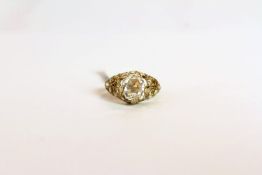 Diamond set ring, set with a central rose cut diamond approximately 1.99ct, estimated colour F and