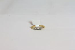 18CT THREE STONE ILLUSION SET DIAMOND RING,total weight 1.9 gms, size L.