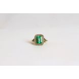 Emerald and Diamond ring, set with an emerald approximately 2.01ct, surrounded by diamonds totalling