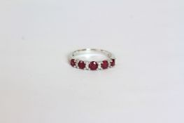 14K WHITE GOLD RUBY AND DIAMOND ET RING, estimated as 1.12ct of natural rubies, diamonds estimated