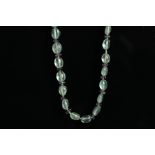 9CT BLUE TOPAZ AND AMETHYST NECKLACE , 9ct tube clasp, length, length estimated as 66 cms