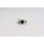 Early 20th Century Sapphire and Diamond ring, set with a sapphire approximately 1.22ct, surrounded