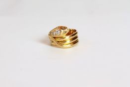 Victorian diamond set snake ring, set with diamonds totalling approximately 0.39ct, hallmarked