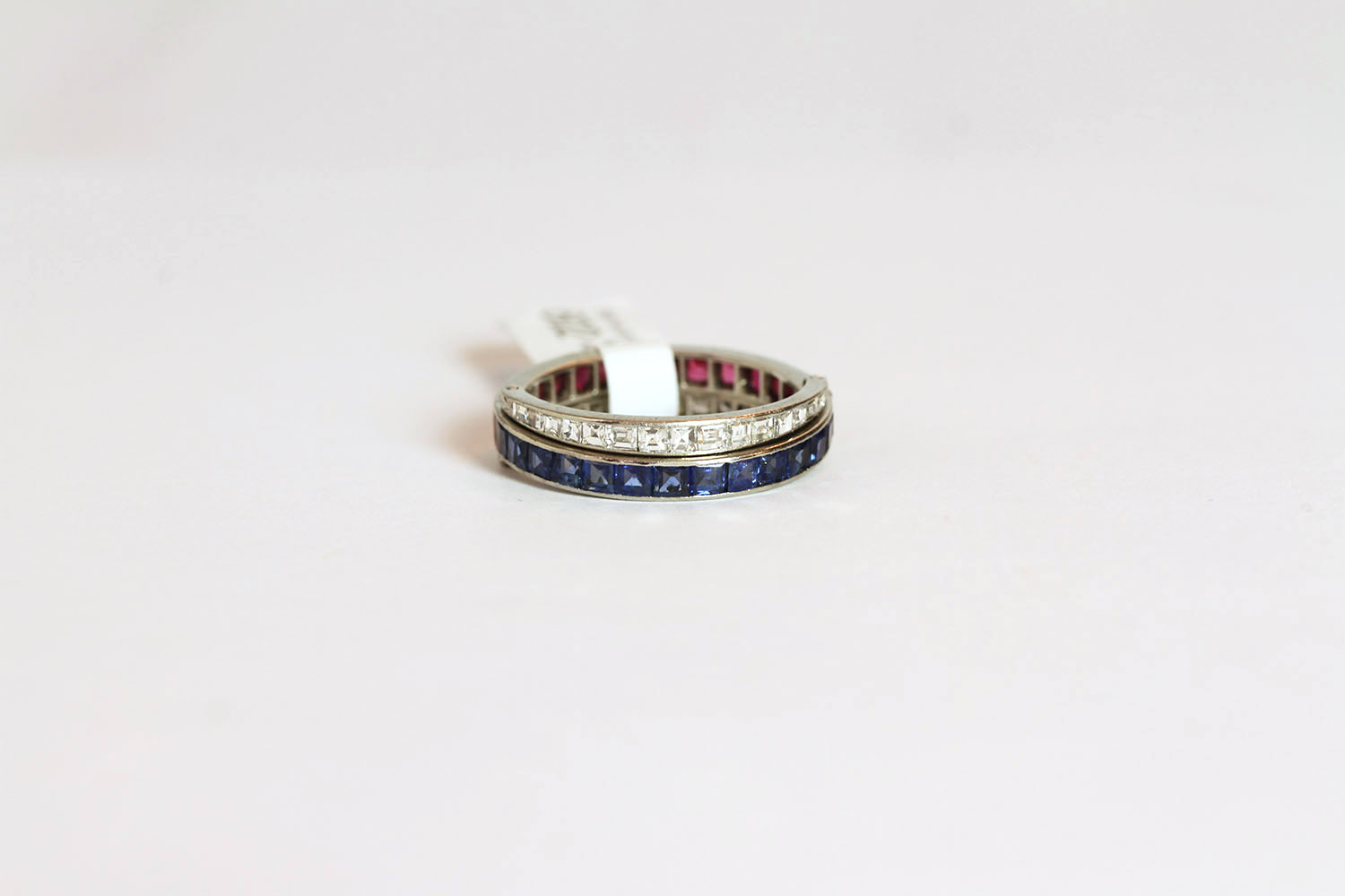 Early 20th Century Ruby, Sapphire & Diamond day and night ring, rubies totalling approximately 1. - Image 2 of 3