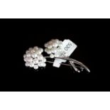 STUNNING 18CT WHITE GOLD MIKIMOTO PEARL BROOCH, not hallmarked , stamped 750, total weight 14.9