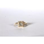 Princess cut diamond cluster ring, set with 1 princess cut diamond totalling approximately 1.01ct,