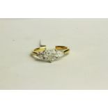 Heart Shaped Diamond Ring, set with 1 heart shaped diamond, 2 pear shaped diamonds