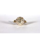 Fine Victorian Old Cut Diamond Ring, central old cushion a cluster of a further 10 old cut diamonds,