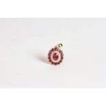 Ruby and Diamond pendant, set with 1 oval cut natural ruby totalling 0.65ct