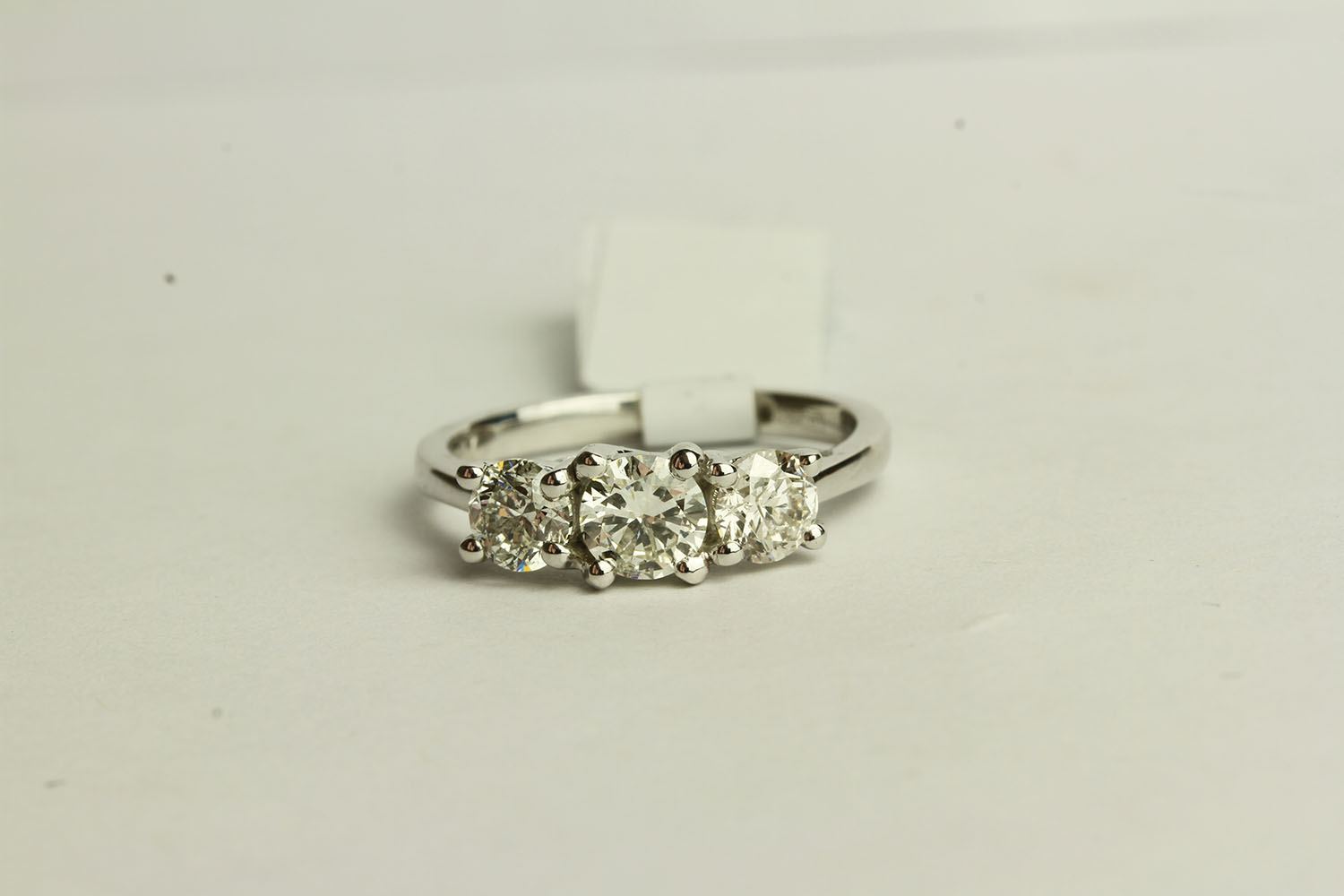 Diamond Trilogy Ring, set with 3 round brilliant cut diamonds totalling approximately 1.52ct