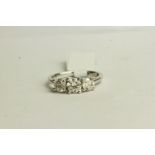 Diamond Trilogy Ring, set with 3 round brilliant cut diamonds totalling approximately 1.52ct