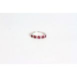 Ruby and Diamond ring, set with 5 round cut rubies totalling approximately 1.09ct