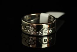 Georg Jensen 18ct white gold Diamond set Fusion Rings, interlocking, signed Georg Jensen, stamped