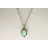 PLATINUM OPAL AND DIAMOND PENDANT , CENTRE STONE ESTIMATED AS 3.47CT,set in four claws, diamonds