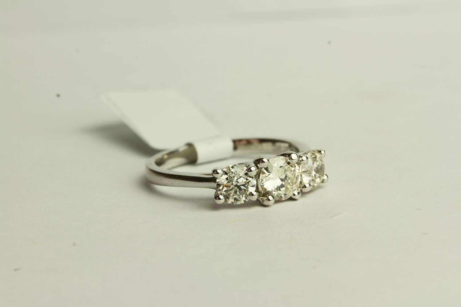 Diamond Trilogy Ring, set with 3 round brilliant cut diamonds totalling approximately 1.52ct - Image 2 of 3