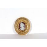 Australian Interest - Gaunt, Melbourne 1829-1890, A signed cameo brooch, central hard stone cameo