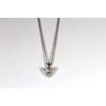 18CT WHITE GOLD DIAMOND HEART PENDANT,ESTIMATED AS 3.07CT TOTAL,colour J, clarity SI2,