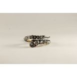 Early 20th Century Old Cut Diamond Snake Ring, old cut diamonds set from head to tail, ruby set