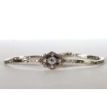 Diamond and Sapphire bracelet, set with diamonds estimated total 0.65ct, set with 8 sapphires,