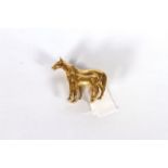 Vintage equine brooch, a well modelled horse with foal as a brooch, hallmarked 9ct Birmingham