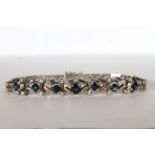 Vintage Sapphire and Diamond Bracelet, set with 7 sapphires estimated total 2.00ct, set with 16