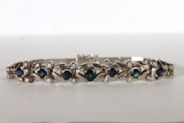 Vintage Sapphire and Diamond Bracelet, set with 7 sapphires estimated total 2.00ct, set with 16
